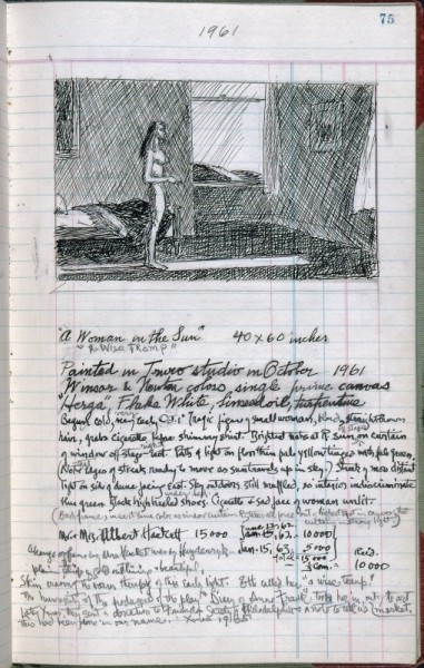 Edward Hopper - Woman in the Sun - sketchbook record Edward Hopper - Woman in the Sun - sketchbook record