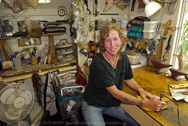 Tracey at Her Work Bench
