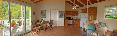 Panorama of the main cottage space
